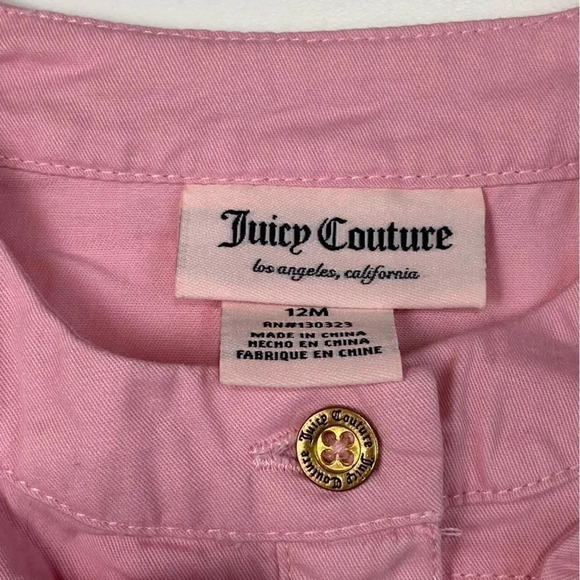 Juicy Couture toddler girls pink and white eyelet  dress size 12M - Picture 3 of 5